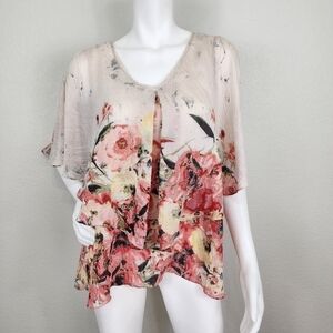 Anthropolgie Mystree Boho Coastal Cowgirl Blouse Size M